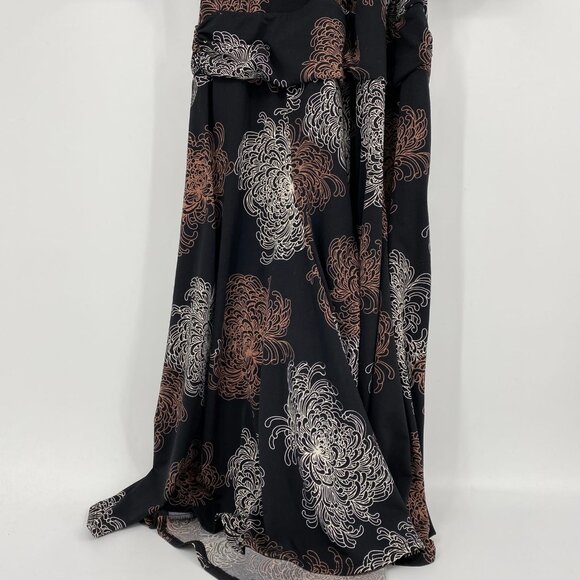 BCBGMaxAzria Black Floral Wrap Dress | V-Neck & Pullover Style - Picture 6 of 6